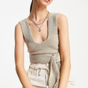 Asos knitted wrap top